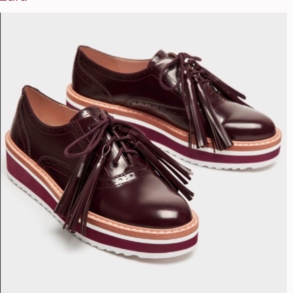 Zara platform oxford shoes